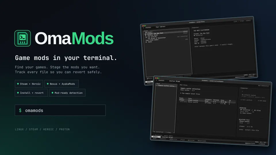 OmaMods terminal UI